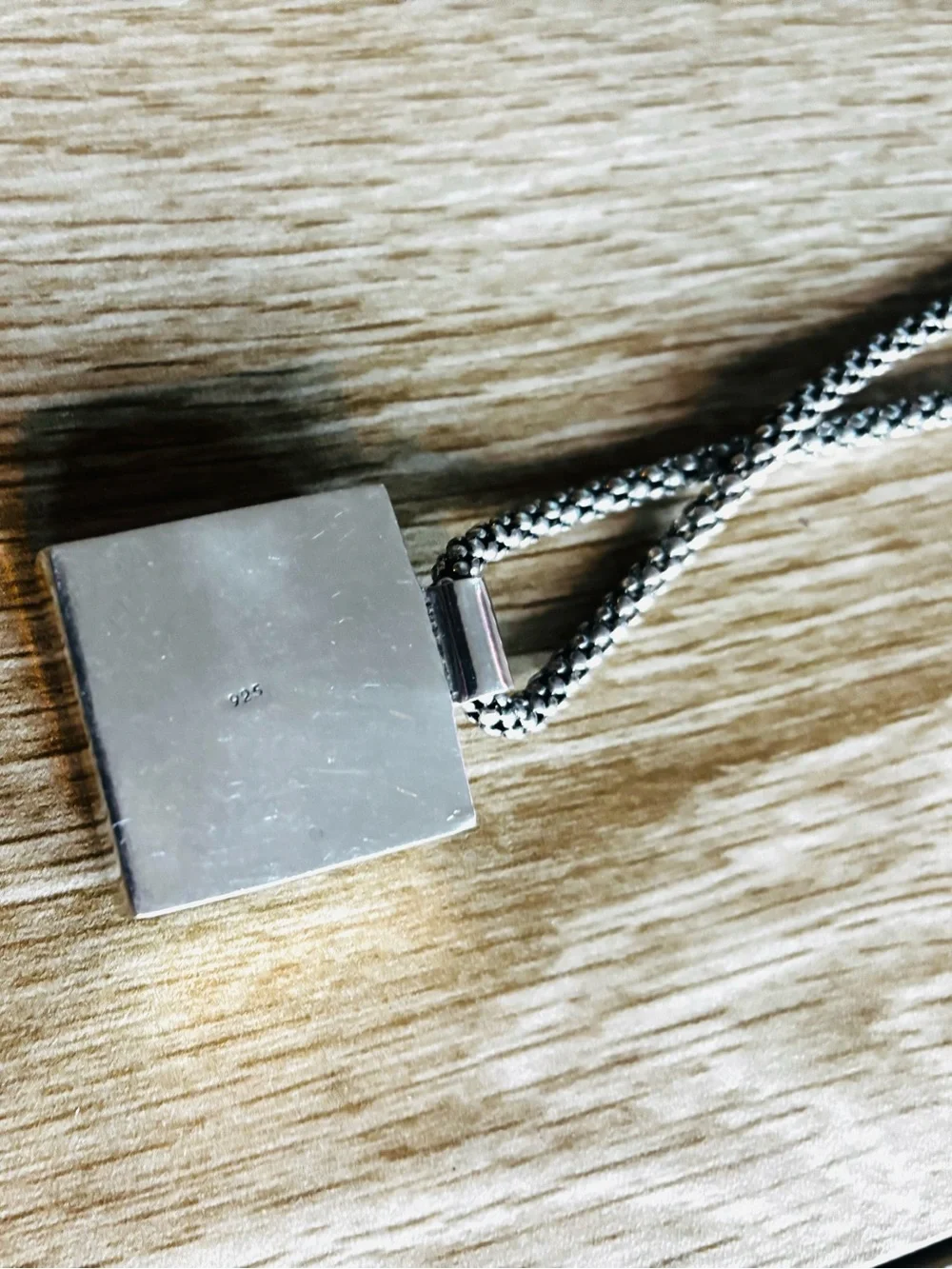 Modern Turquoise Pendant with Serpentine Chain